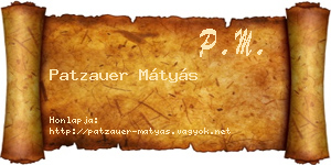 Patzauer Mátyás névjegykártya