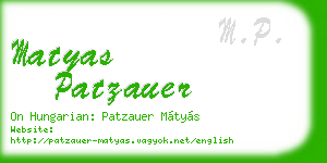 matyas patzauer business card